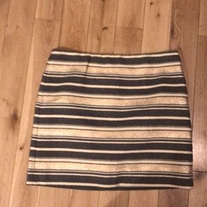 JCrew Gold and Black Striped Skirt